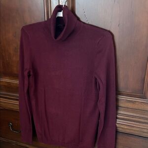 Talbots Burgundy Cotton Blend  Turtleneck Sweater/NWT/Size Small
